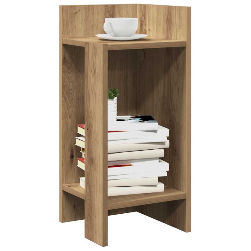 Table d'appoint avec étagère chêne artisanal 25,5x27x60 cm 581466581466