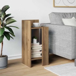 Table d'appoint avec étagère chêne artisanal 25,5x27x60 cm 581466581466