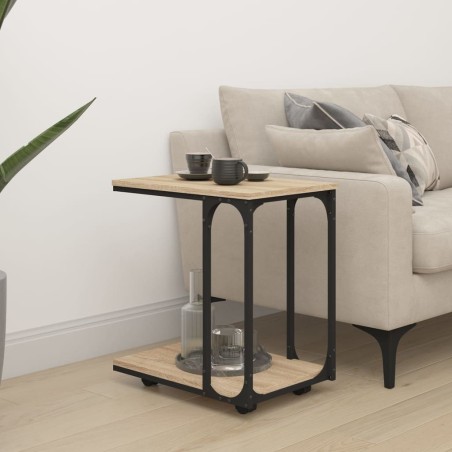 Table d'appoint à roues Chêne sonoma 50x35x55,5 cm 581467581467
