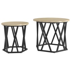 Table d'appoint 2 pcs Chêne Sonoma Bois d'ingénierie et acier 581469581469