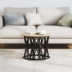 Table d'appoint 2 pcs Chêne Sonoma Bois d'ingénierie et acier 581469581469