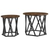 Table d'appoint 2 pcs Chêne fumé Bois d'ingénierie et acier 581470581470