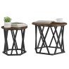 Table d'appoint 2 pcs Chêne fumé Bois d'ingénierie et acier 581470581470