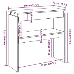 Table console Gris béton 80x30x80 cm Aggloméré 581471581471