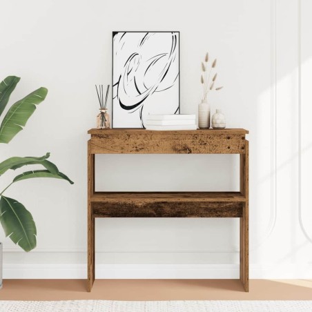 Table console vieux bois 80 x 30 x 80 cm bois d'ingénierie 581472581472