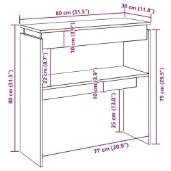 Table console Sonoma gris 80x30x80 cm Bois d'ingénierie 581473581473