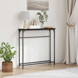 Table console Chêne noir 75 x 19,5 x 75 cm Bois d'ingénierie 581482581482