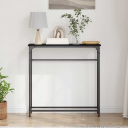 Table console Chêne noir 75 x 19,5 x 75 cm Bois d'ingénierie 581482581482