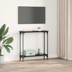 Table console Chêne noir 75 x 22,5 x 75 cm Bois d'ingénierie 581483581483
