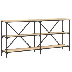 Table console chêne sonoma 160x30x75cm bois d'ingénierie et fer 581488581488