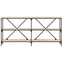 Table console chêne sonoma 160x30x75cm bois d'ingénierie et fer 581488581488