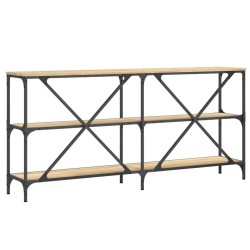 Table console chêne sonoma 160x30x75cm bois d'ingénierie et fer 581488581488