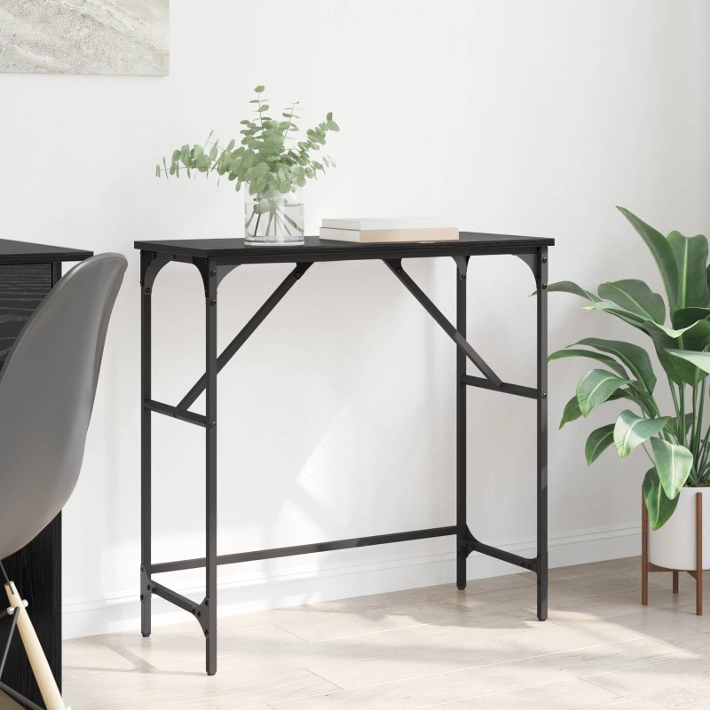 Table console Chêne noir 75 x 32 x 75 cm Bois d'ingénierie 581492581492
