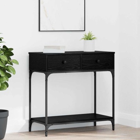 Table console Chêne noir 75 x 34,5 x 75 cm Bois d'ingénierie 581493581493