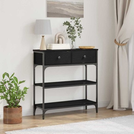Table console Chêne noir 72,5 x 25 x 75 cm Bois d'ingénierie 581494581494