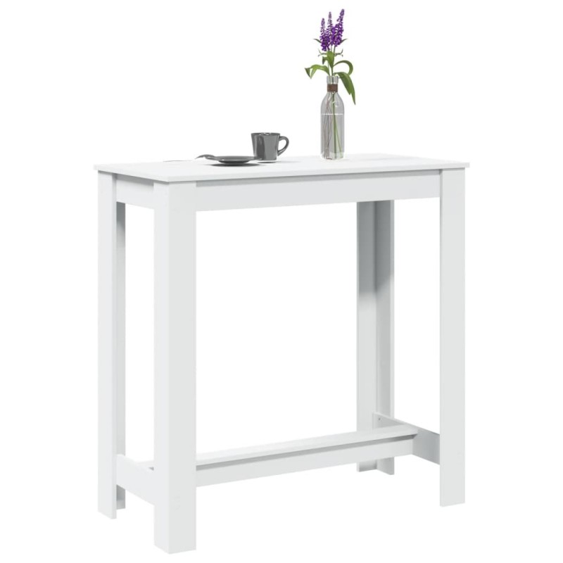 Table de bar blanc 102x50x103,5 cm bois d'ingénierie 581499581499