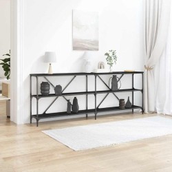 Table console Chêne noir 200 x 30 x 75 cm Bois d'ingénierie 581501581501