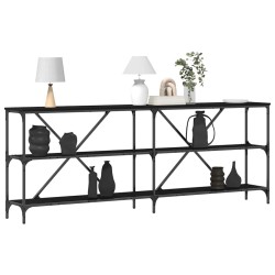 Table console Chêne noir 200 x 30 x 75 cm Bois d'ingénierie 581501581501