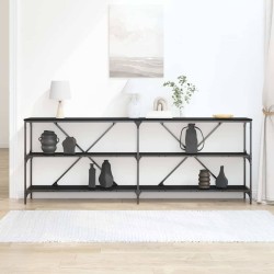 Table console Chêne noir 200 x 30 x 75 cm Bois d'ingénierie 581501581501