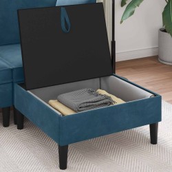 Pouf avec Rangement Bleu Velours 581506581506