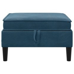 Pouf avec Rangement Bleu Velours 581506581506
