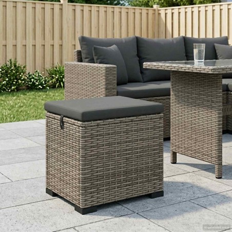 Pouf de jardin avec coussin 40 x 30 x 40 cm 581508581508