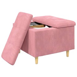 Pouf de rangement avec coussin Rose 60 x 60 x 45 cm Velours 581509581509