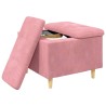 Pouf de rangement avec coussin Rose 60 x 60 x 45 cm Velours 581509581509