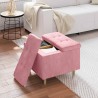 Pouf de rangement avec coussin Rose 60 x 60 x 45 cm Velours 581509581509