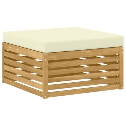 Pouf d'Extérieur Bois d'Acacia Massif Blanc 581510581510