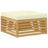 Pouf d'Extérieur Bois d'Acacia Massif Blanc 581510581510