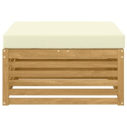 Pouf d'Extérieur Bois d'Acacia Massif Blanc 581510581510