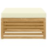 Pouf d'Extérieur Bois d'Acacia Massif Blanc 581510581510