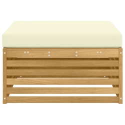 Pouf d'Extérieur Bois d'Acacia Massif Blanc 581510581510
