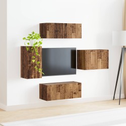 Ensemble de meuble TV mural 4 pcs Bois ancien Bois d'ingénierie 581528581528