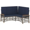 Ensemble de canapés inclinables de jardin Gris et bleu marine 581537581537