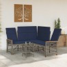 Ensemble de canapés inclinables de jardin Gris et bleu marine 581537581537
