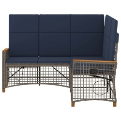 Ensemble de canapés inclinables de jardin Gris et bleu marine 581537581537