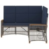 Ensemble de canapés inclinables de jardin Gris et bleu marine 581537581537