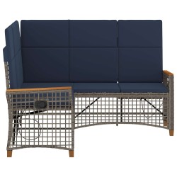Ensemble de canapés inclinables de jardin Gris et bleu marine 581537581537