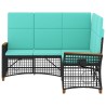 Ensemble de canapés inclinables de jardin Noir et turquoise 581538581538