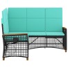 Ensemble de canapés inclinables de jardin Noir et turquoise 581538581538