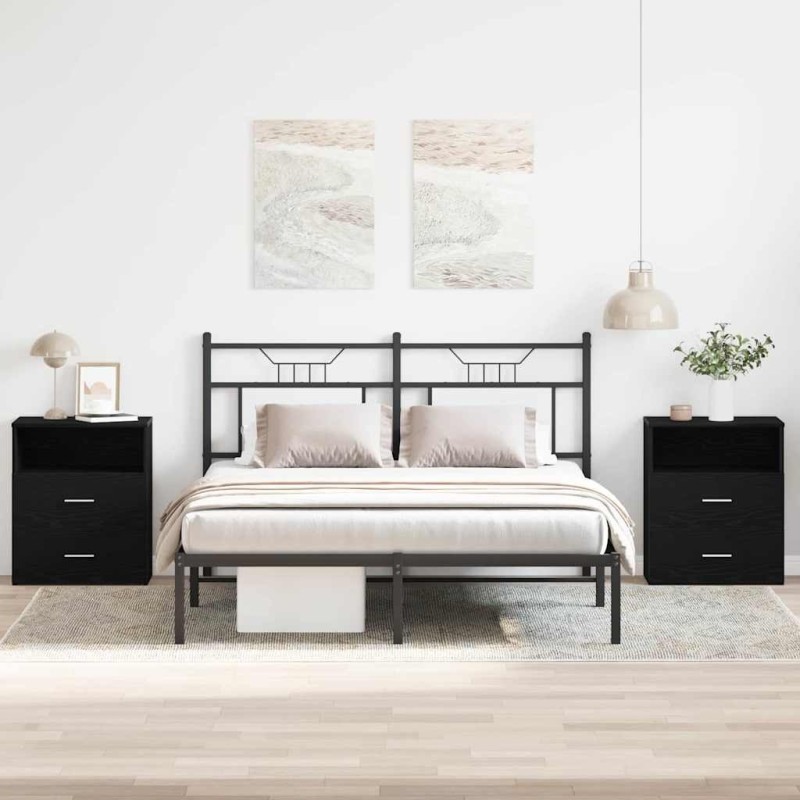 Table de nuit 2 pcs Chêne noir 50 x 32 x 60cm Bois d'ingénierie 581548581548