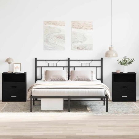 Table de nuit 2 pcs Chêne noir 50 x 32 x 60cm Bois d'ingénierie 581548581548
