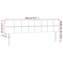 Tête de lit à LED Taupe 200x5x78/88 cm Tissu 581551581551