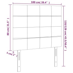 Tête de lit à LED Taupe 100x5x118/128 cm Tissu 581553581553