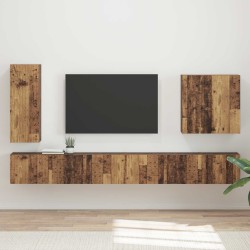 Ensemble de meuble TV mural Montage mural 6 pcs Bois Ancien 581555581555