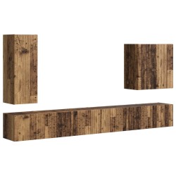 Ensemble de meuble TV mural Montage mural 6 pcs Bois Ancien 581555581555