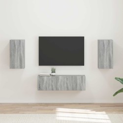 Ensemble de meuble TV mural 4 pcs Gris Sonoma Bois d'ingénierie 581557581557