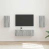 Ensemble de meuble TV mural 4 pcs Gris Sonoma Bois d'ingénierie 581557581557